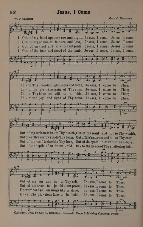 Hymns of Praise Numbers One and Two Combined: for the church and Sunday school page 52