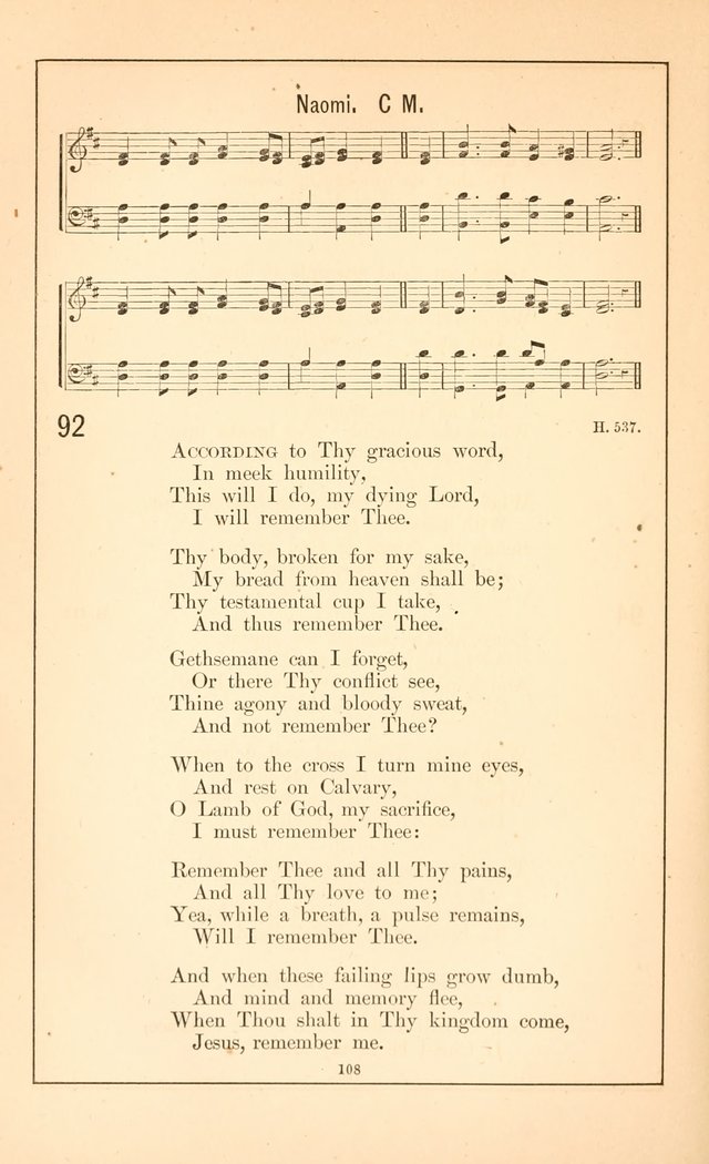 Hymnal of the Presbyterian Church page 106