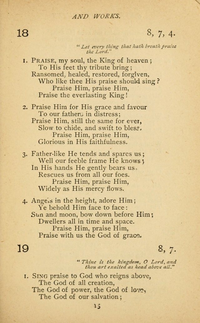 Hymnal of the Presbyterian Church in Canada page 15