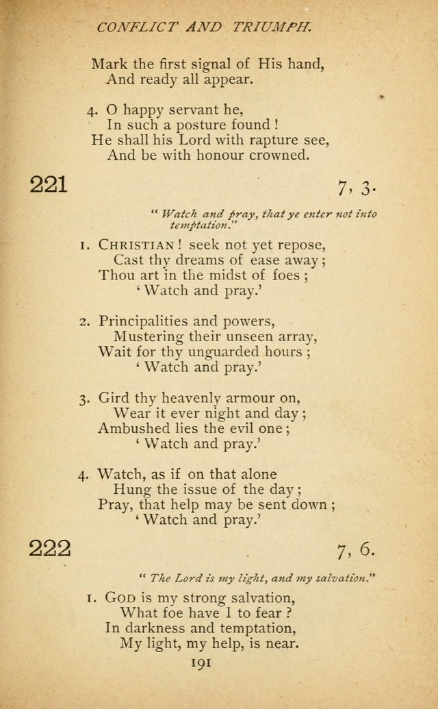 Hymnal of the Presbyterian Church in Canada page 191