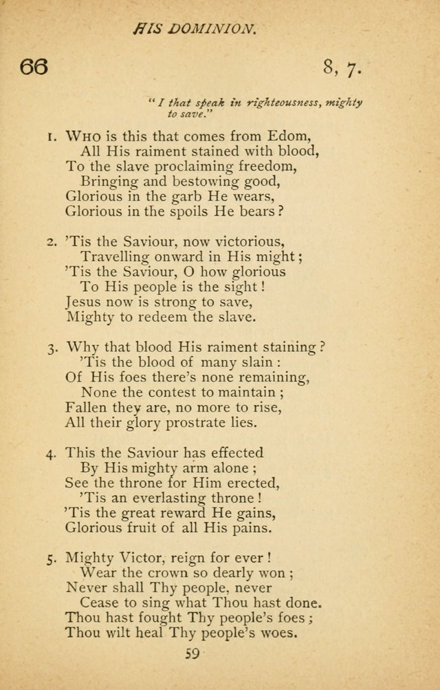 Hymnal of the Presbyterian Church in Canada page 59