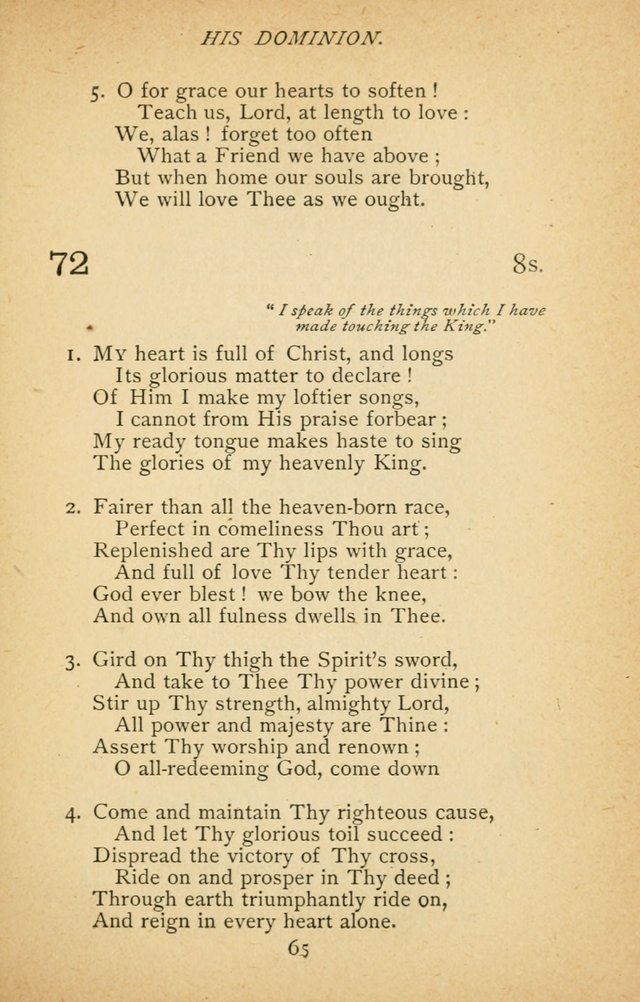 Hymnal of the Presbyterian Church in Canada page 65