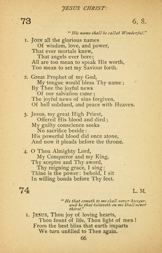 Hymnal of the Presbyterian Church in Canada page 66