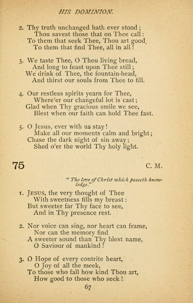 Hymnal of the Presbyterian Church in Canada page 67