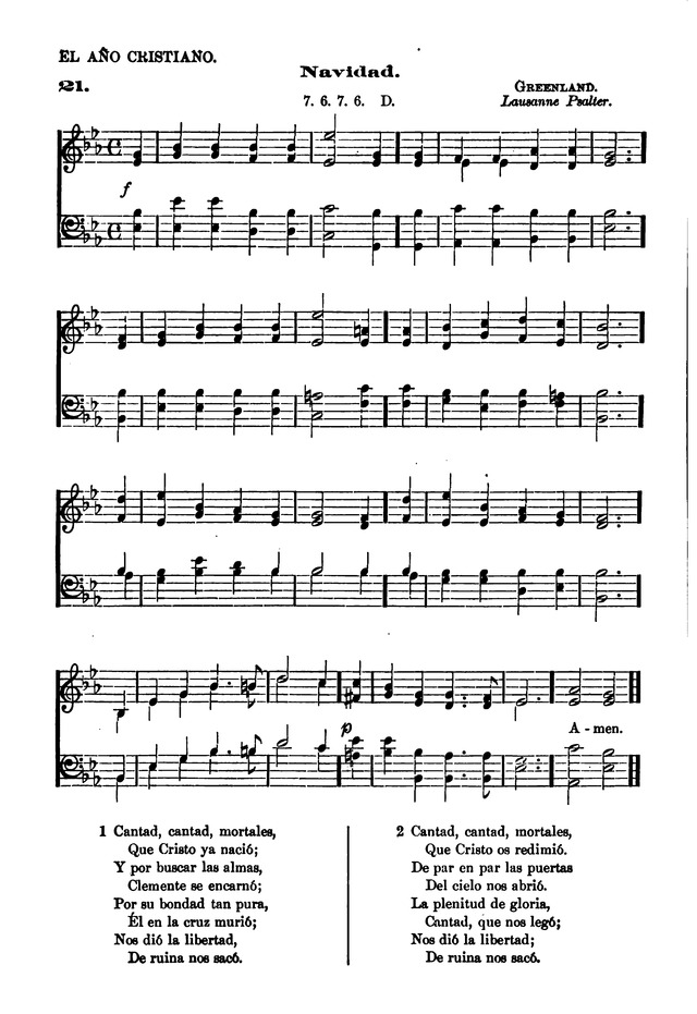 Himnario provisional con los cánticos: Según el uso de la Iglesia Episcopal Americana, para Congregaciones Españoles page 22