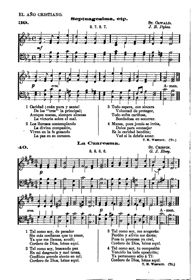 Himnario provisional con los cánticos: Según el uso de la Iglesia Episcopal Americana, para Congregaciones Españoles page 38