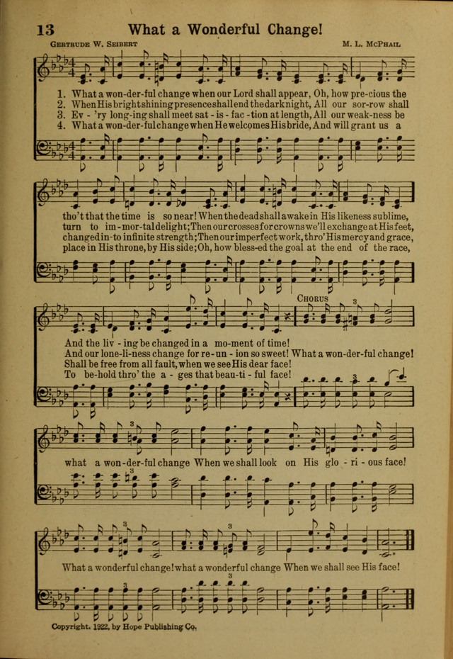 Hymns of Praise: for the Church and Sunday School page 13