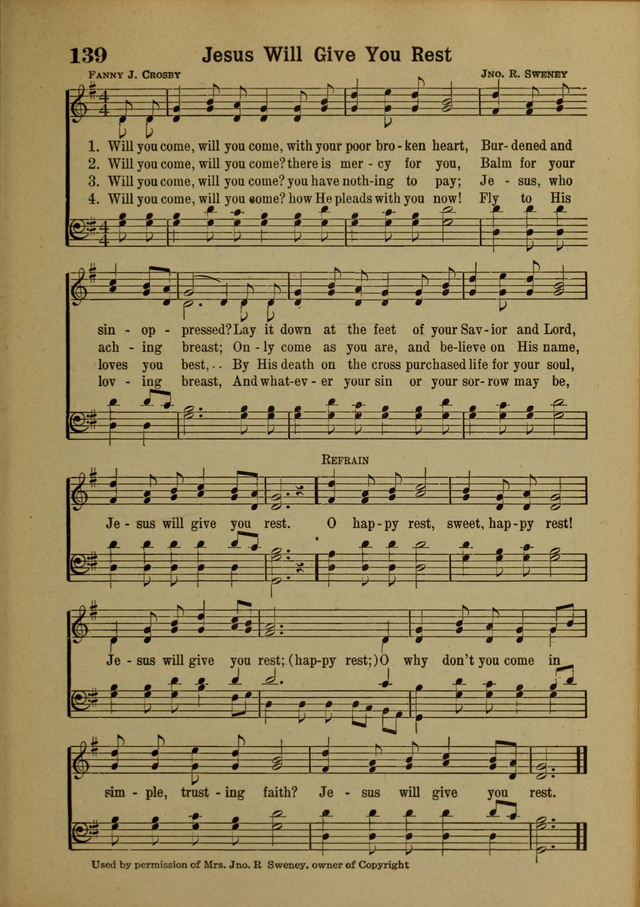 Hymns of Praise: for the Church and Sunday School page 139