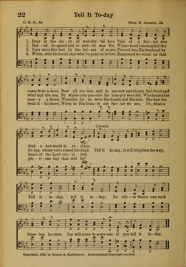 Hymns of Praise: for the Church and Sunday School page 22