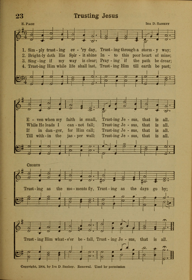 Hymns of Praise: for the Church and Sunday School page 23