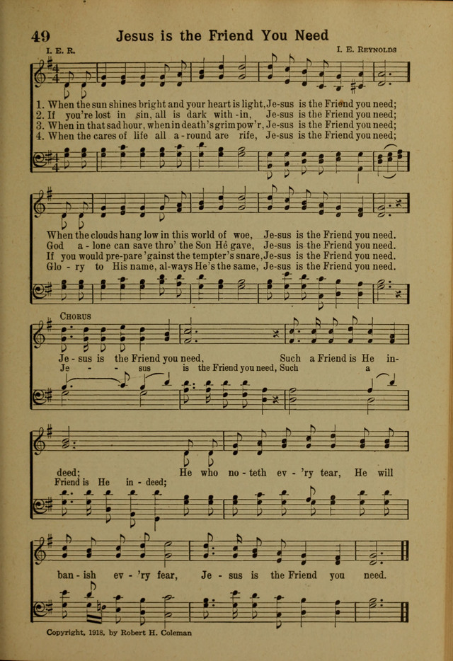 Hymns of Praise: for the Church and Sunday School page 49