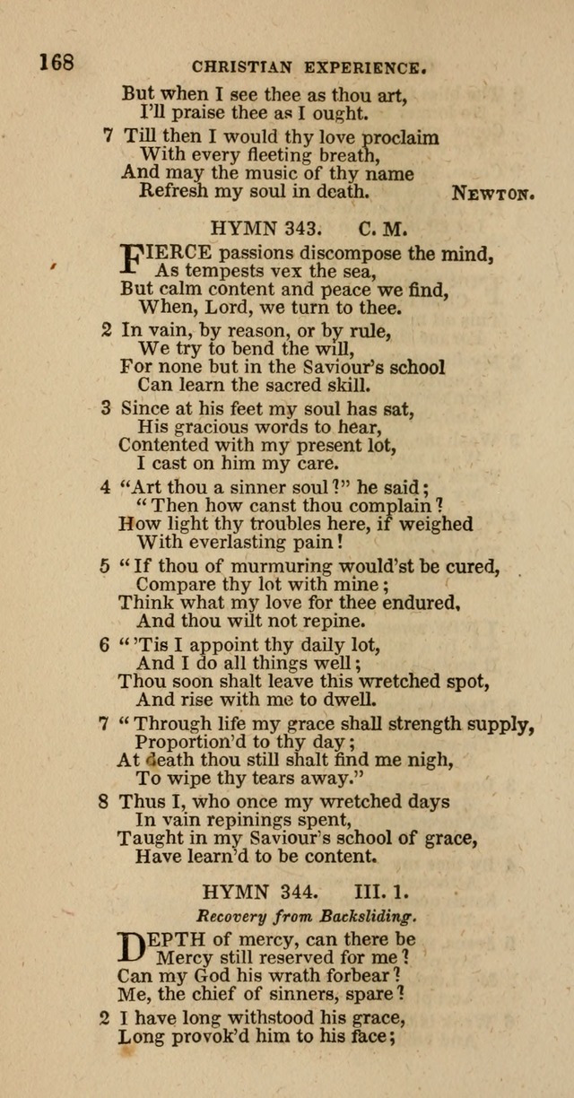 Hymns of the Protestant Episcopal Church of the United States, as authorized by the General Convention: with an additional selection page 168