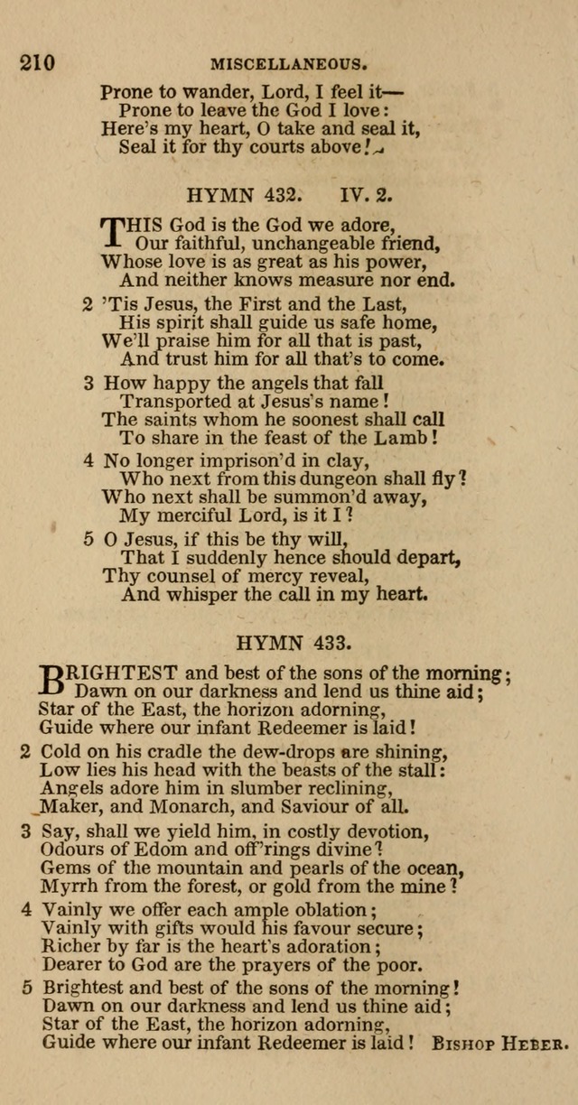 Hymns of the Protestant Episcopal Church of the United States, as authorized by the General Convention: with an additional selection page 210