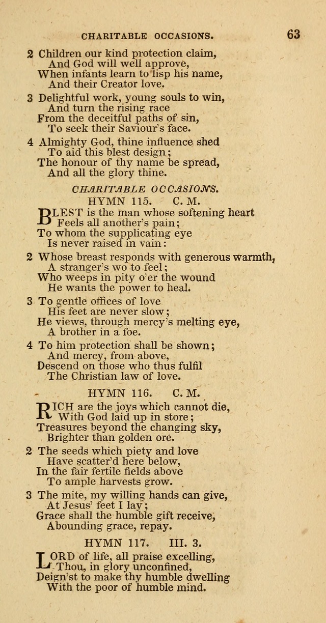 Hymns of the Protestant Episcopal Church of the United States, as authorized by the General Convention: with an additional selection page 63