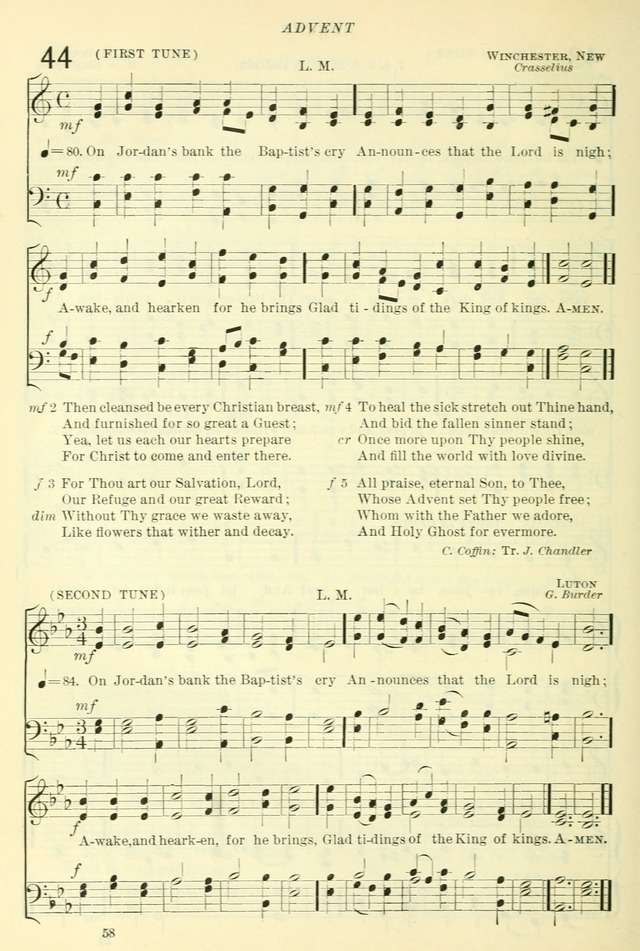 The Church Hymnal: revised and enlarged in accordance with the action of the General Convention of the Protestant Episcopal Church in the United States of America in the year of our Lord 1892. (Ed. B) page 106