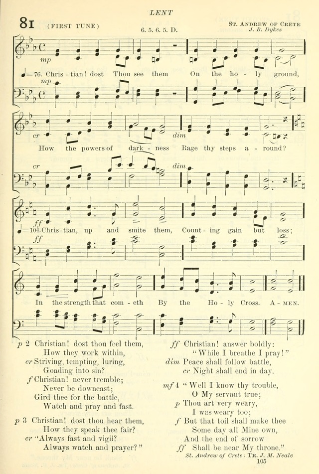 The Church Hymnal: revised and enlarged in accordance with the action of the General Convention of the Protestant Episcopal Church in the United States of America in the year of our Lord 1892. (Ed. B) page 153