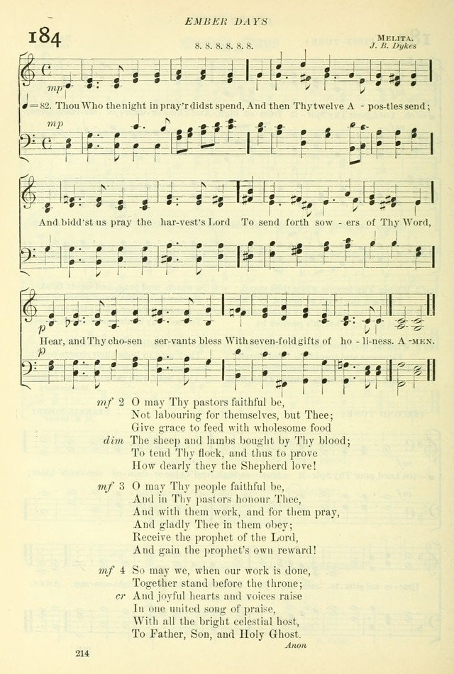 The Church Hymnal: revised and enlarged in accordance with the action of the General Convention of the Protestant Episcopal Church in the United States of America in the year of our Lord 1892. (Ed. B) page 262