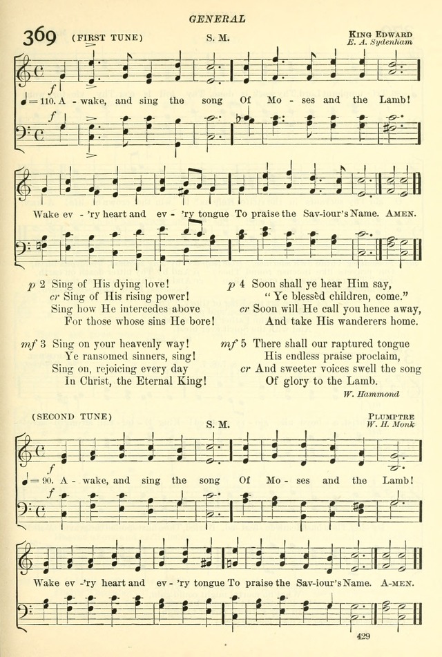 The Church Hymnal: revised and enlarged in accordance with the action of the General Convention of the Protestant Episcopal Church in the United States of America in the year of our Lord 1892. (Ed. B) page 477
