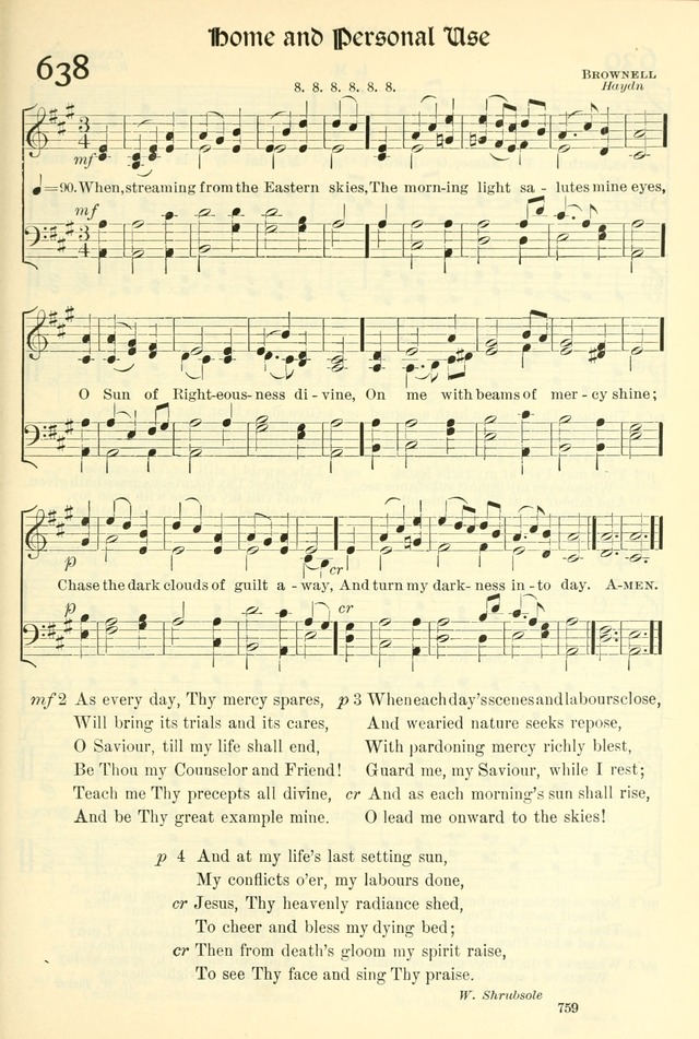 The Church Hymnal: revised and enlarged in accordance with the action of the General Convention of the Protestant Episcopal Church in the United States of America in the year of our Lord 1892. (Ed. B) page 807