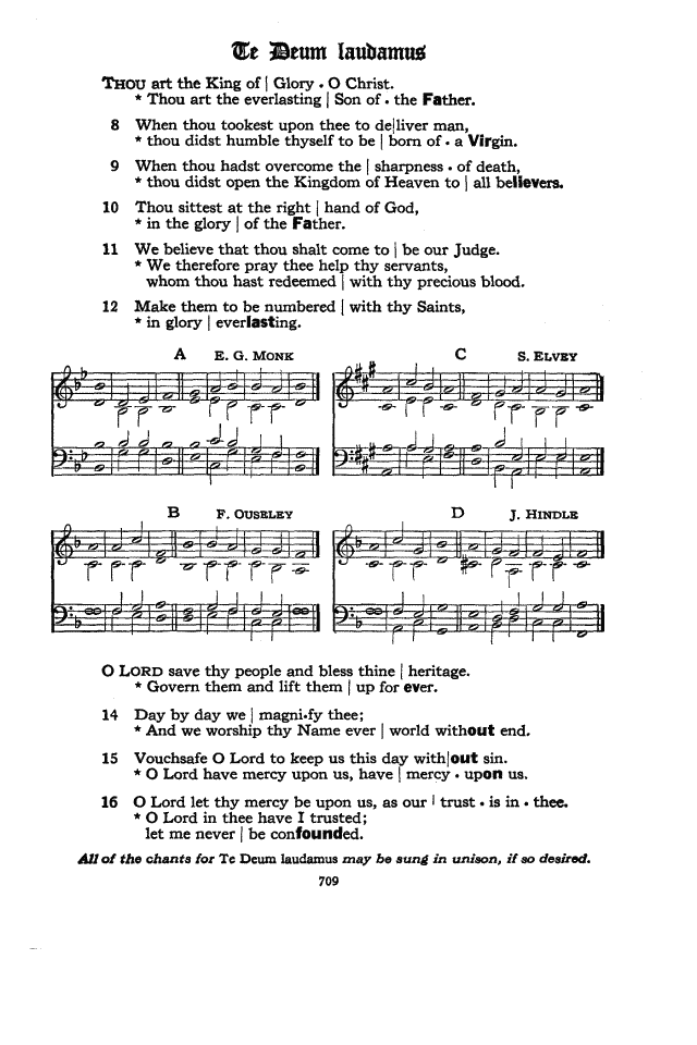 The Hymnal of the Protestant Episcopal Church in the United States of America 1940 page 709