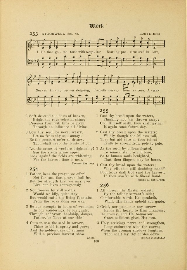 Hymns, Psalms and Gospel Songs: with responsive readings page 100