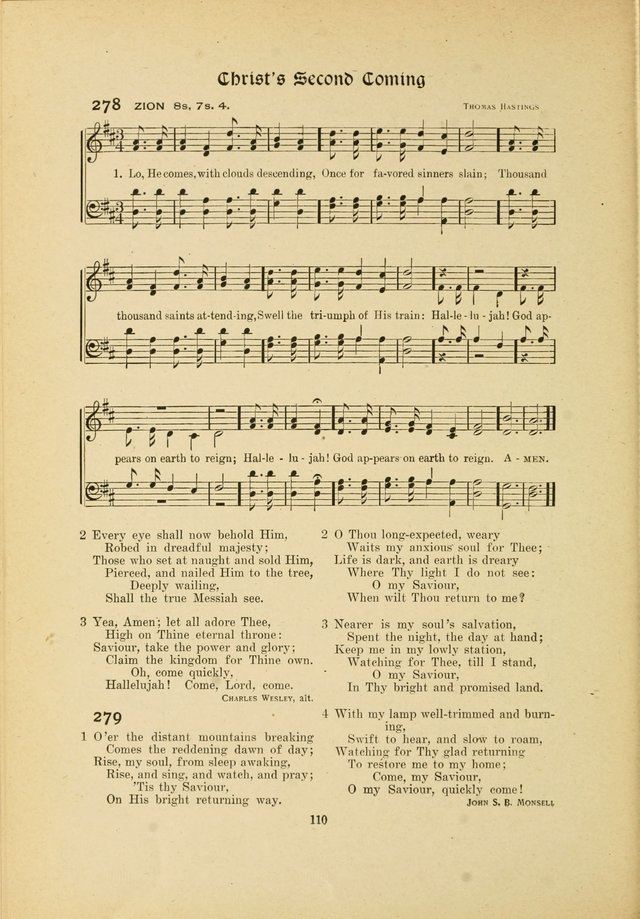 Hymns, Psalms and Gospel Songs: with responsive readings page 110