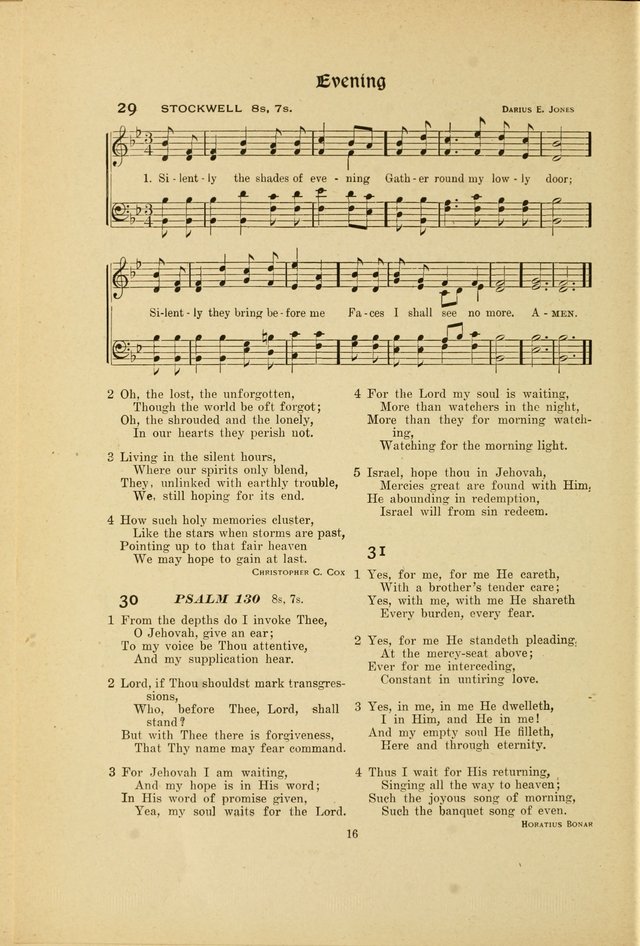 Hymns, Psalms and Gospel Songs: with responsive readings page 16