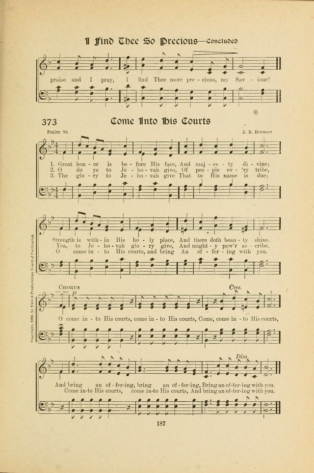 Hymns, Psalms and Gospel Songs: with responsive readings page 187