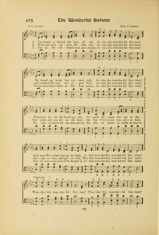Hymns, Psalms and Gospel Songs: with responsive readings page 236