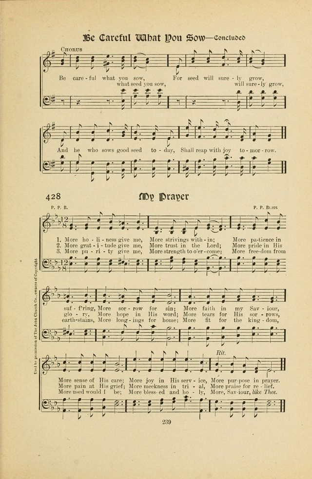 Hymns, Psalms and Gospel Songs: with responsive readings page 239