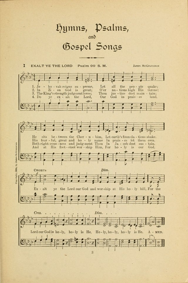 Hymns, Psalms and Gospel Songs: with responsive readings page 3