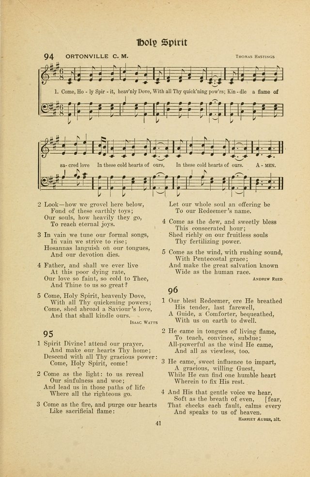 Hymns, Psalms and Gospel Songs: with responsive readings page 41