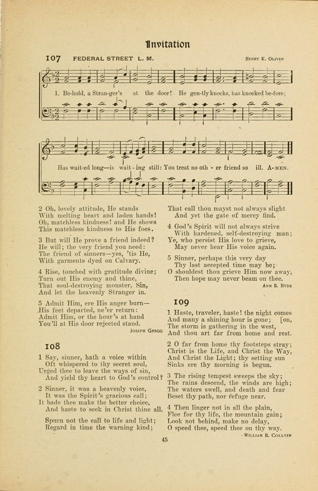 Hymns, Psalms and Gospel Songs: with responsive readings page 45