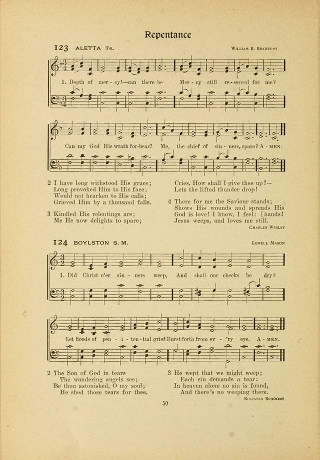 Hymns, Psalms and Gospel Songs: with responsive readings page 50