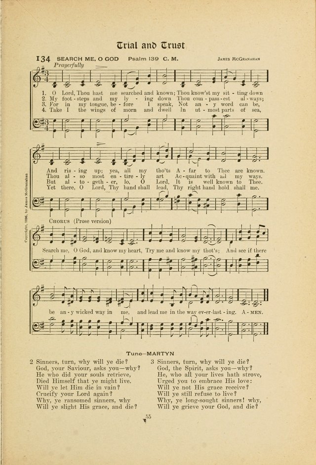 Hymns, Psalms and Gospel Songs: with responsive readings page 55
