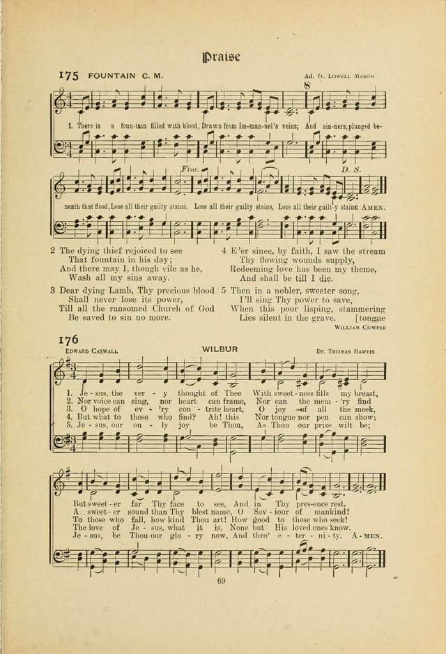 Hymns, Psalms and Gospel Songs: with responsive readings page 69