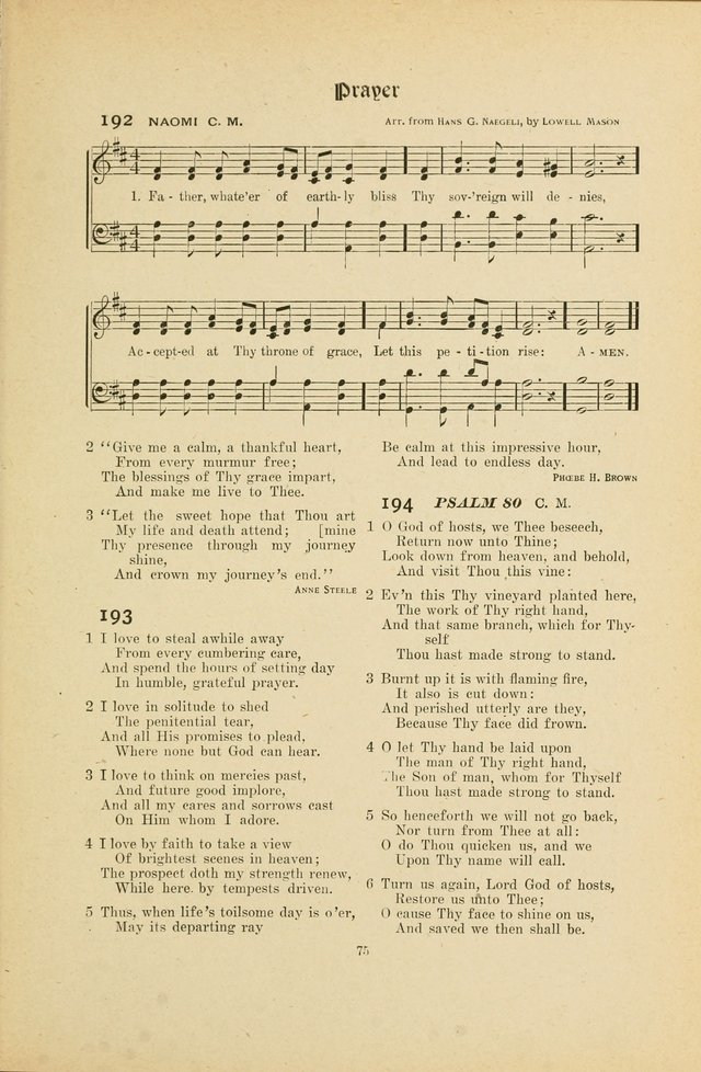Hymns, Psalms and Gospel Songs: with responsive readings page 75