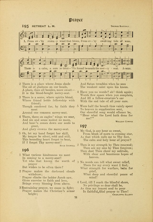 Hymns, Psalms and Gospel Songs: with responsive readings page 76
