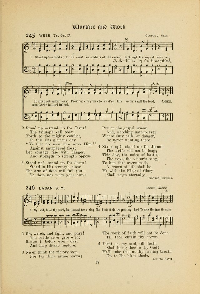 Hymns, Psalms and Gospel Songs: with responsive readings page 97
