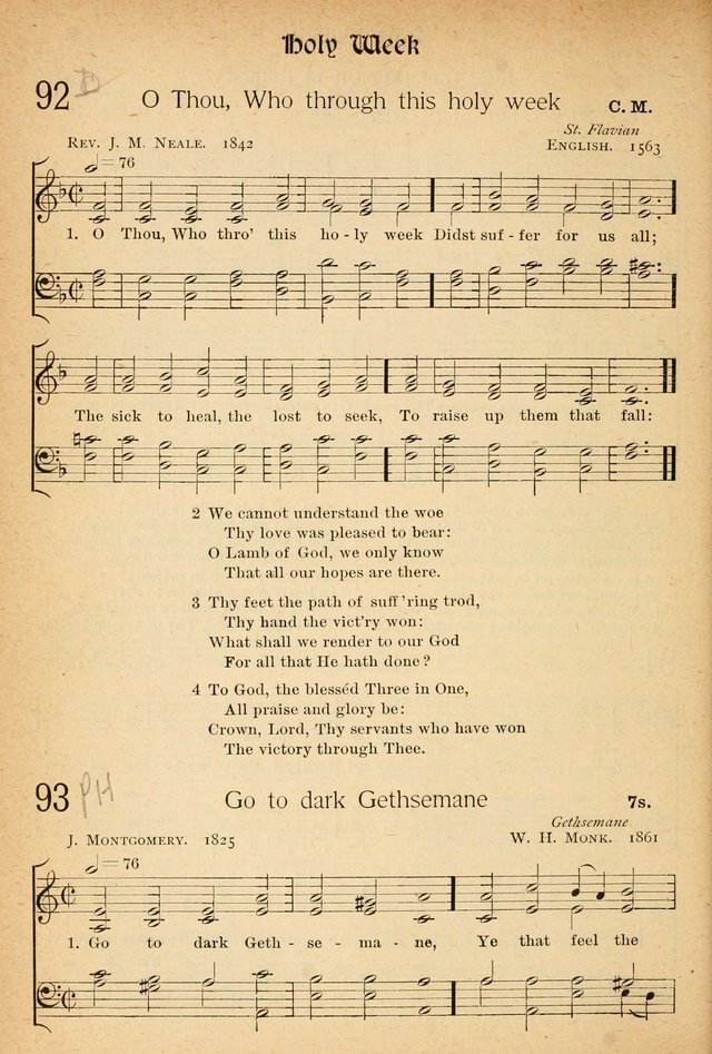 The Hymnal: revised and enlarged as adopted by the General Convention of the Protestant Episcopal Church in the United States of America in the of our Lord 1892..with music, as used in Trinity Church page 108