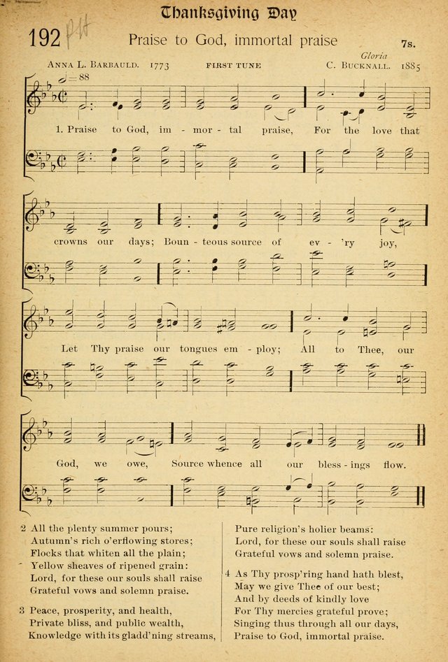 The Hymnal: revised and enlarged as adopted by the General Convention of the Protestant Episcopal Church in the United States of America in the of our Lord 1892..with music, as used in Trinity Church page 219