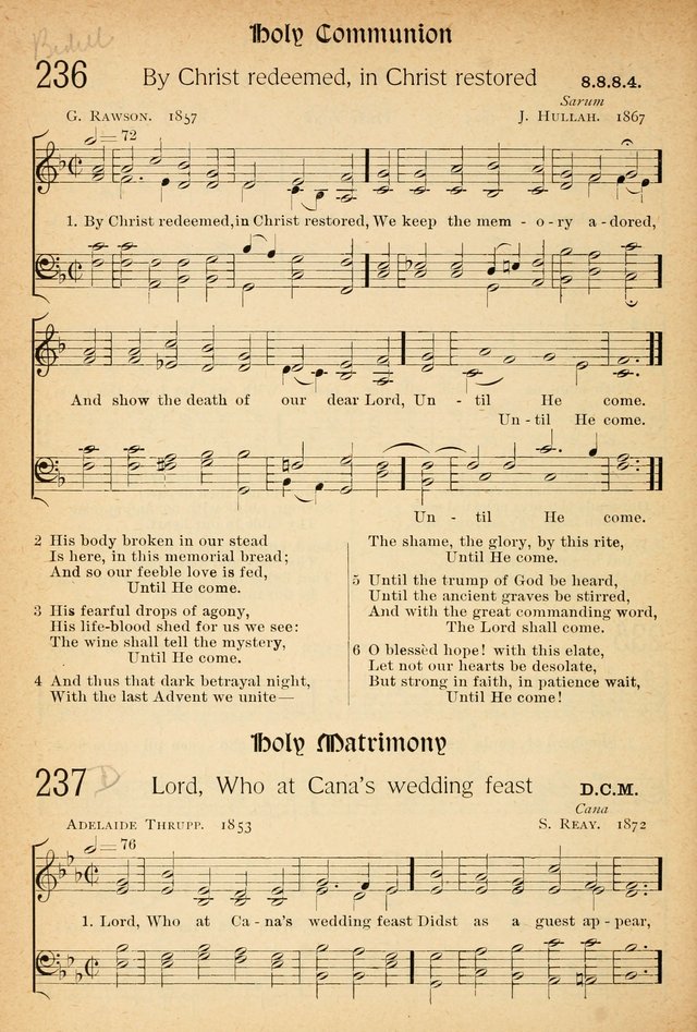 The Hymnal: revised and enlarged as adopted by the General Convention of the Protestant Episcopal Church in the United States of America in the of our Lord 1892..with music, as used in Trinity Church page 270