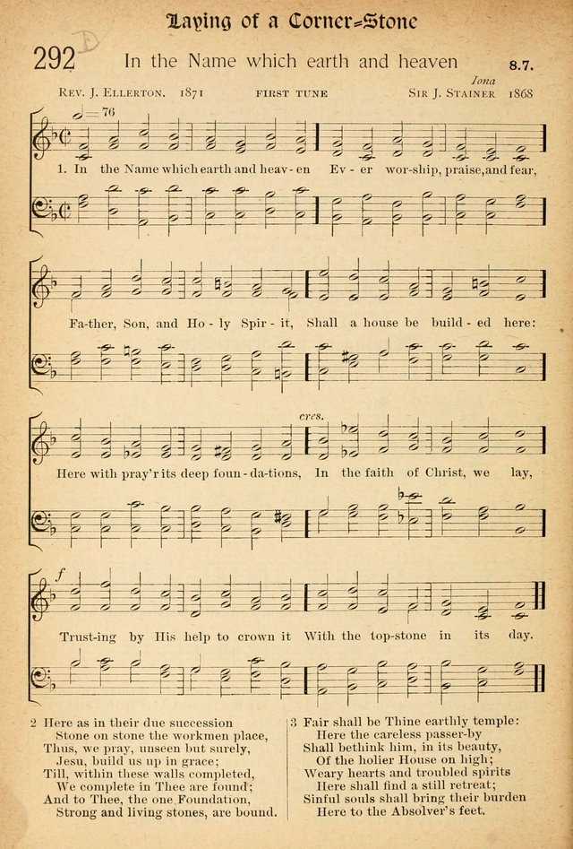 The Hymnal: revised and enlarged as adopted by the General Convention of the Protestant Episcopal Church in the United States of America in the of our Lord 1892..with music, as used in Trinity Church page 332