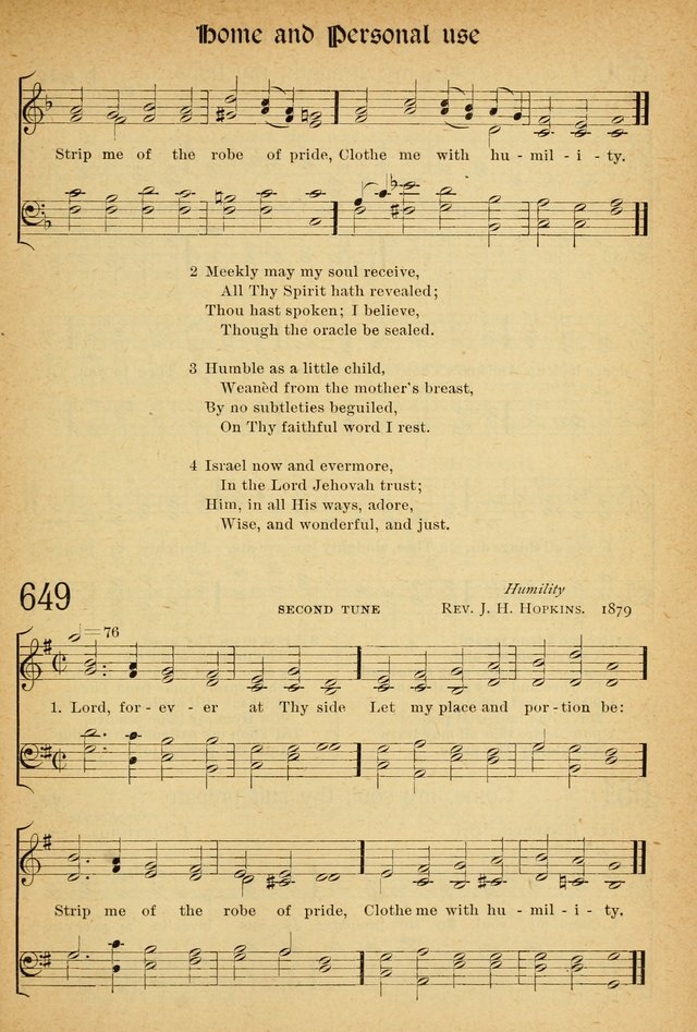 The Hymnal: revised and enlarged as adopted by the General Convention of the Protestant Episcopal Church in the United States of America in the of our Lord 1892..with music, as used in Trinity Church page 705