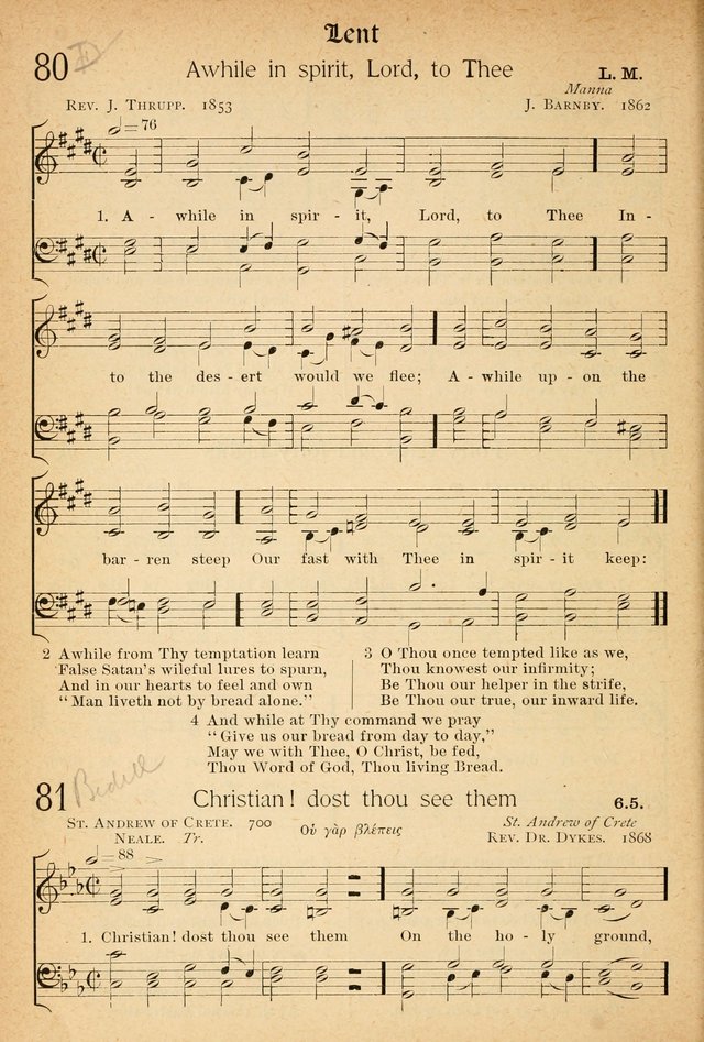 The Hymnal: revised and enlarged as adopted by the General Convention of the Protestant Episcopal Church in the United States of America in the of our Lord 1892..with music, as used in Trinity Church page 94