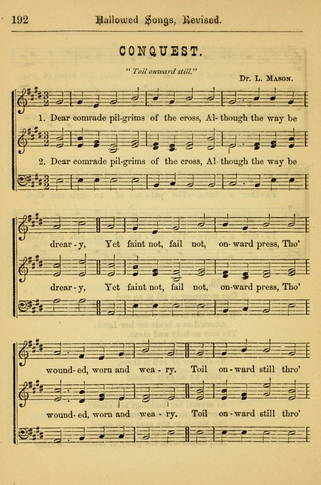 Hallowed Songs: for prayer and social meetings, containing hymns and tunes, carefully selected from all sources, both old and new, and are of the most spiritual..(Newly Revised) page 192