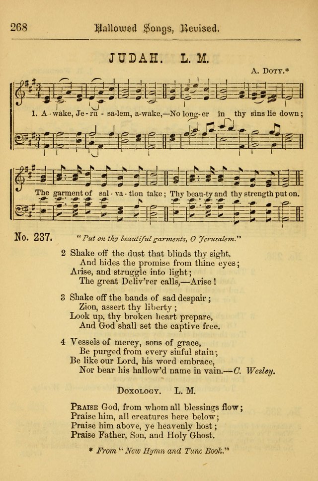 Hallowed Songs: for prayer and social meetings, containing hymns and tunes, carefully selected from all sources, both old and new, and are of the most spiritual..(Newly Revised) page 268