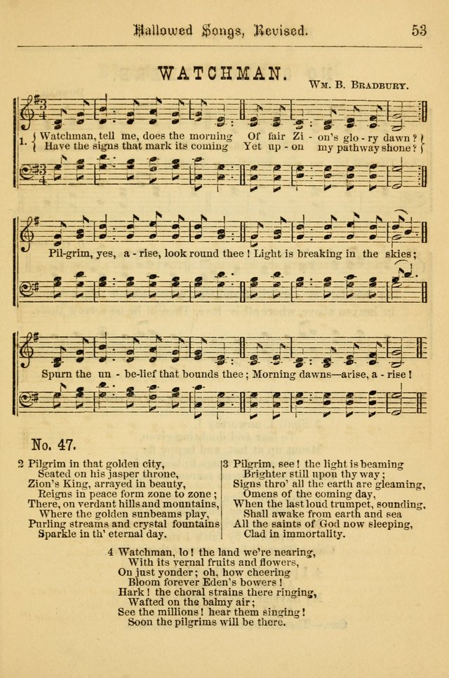 Hallowed Songs: for prayer and social meetings, containing hymns and tunes, carefully selected from all sources, both old and new, and are of the most spiritual..(Newly Revised) page 53