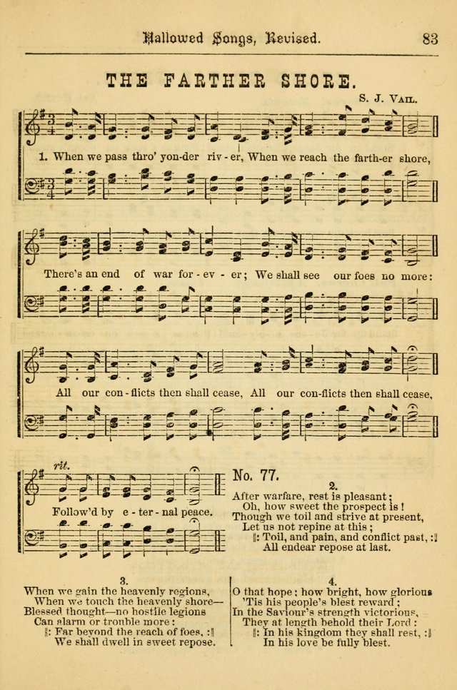 Hallowed Songs: for prayer and social meetings, containing hymns and tunes, carefully selected from all sources, both old and new, and are of the most spiritual..(Newly Revised) page 83