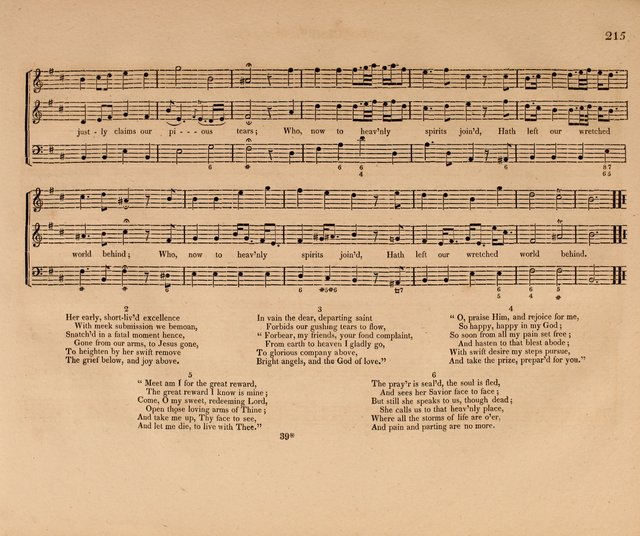 Harmonia Sacra: a Compilation of Psalm and Hymn Tunes [from the most celebrated European masters] page 215